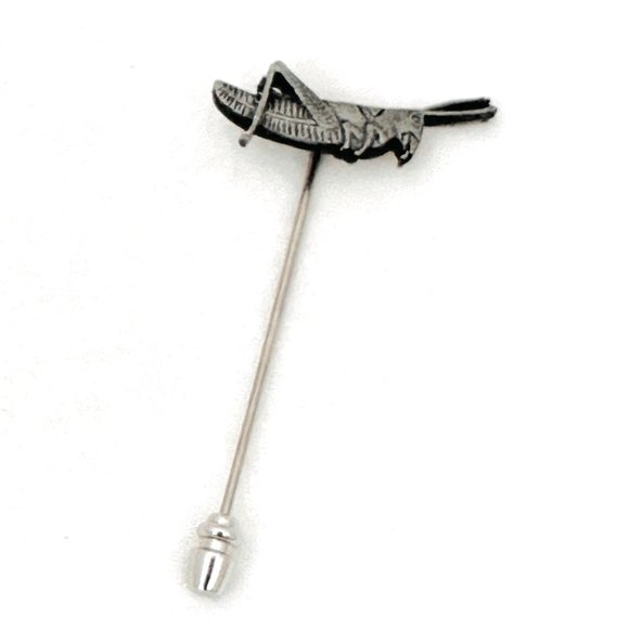 Vintage Silver Tone Grasshopper Bug Hat/Lapel Pin A.E. Forgione '74 Faneuil Hall - Picture 3 of 7